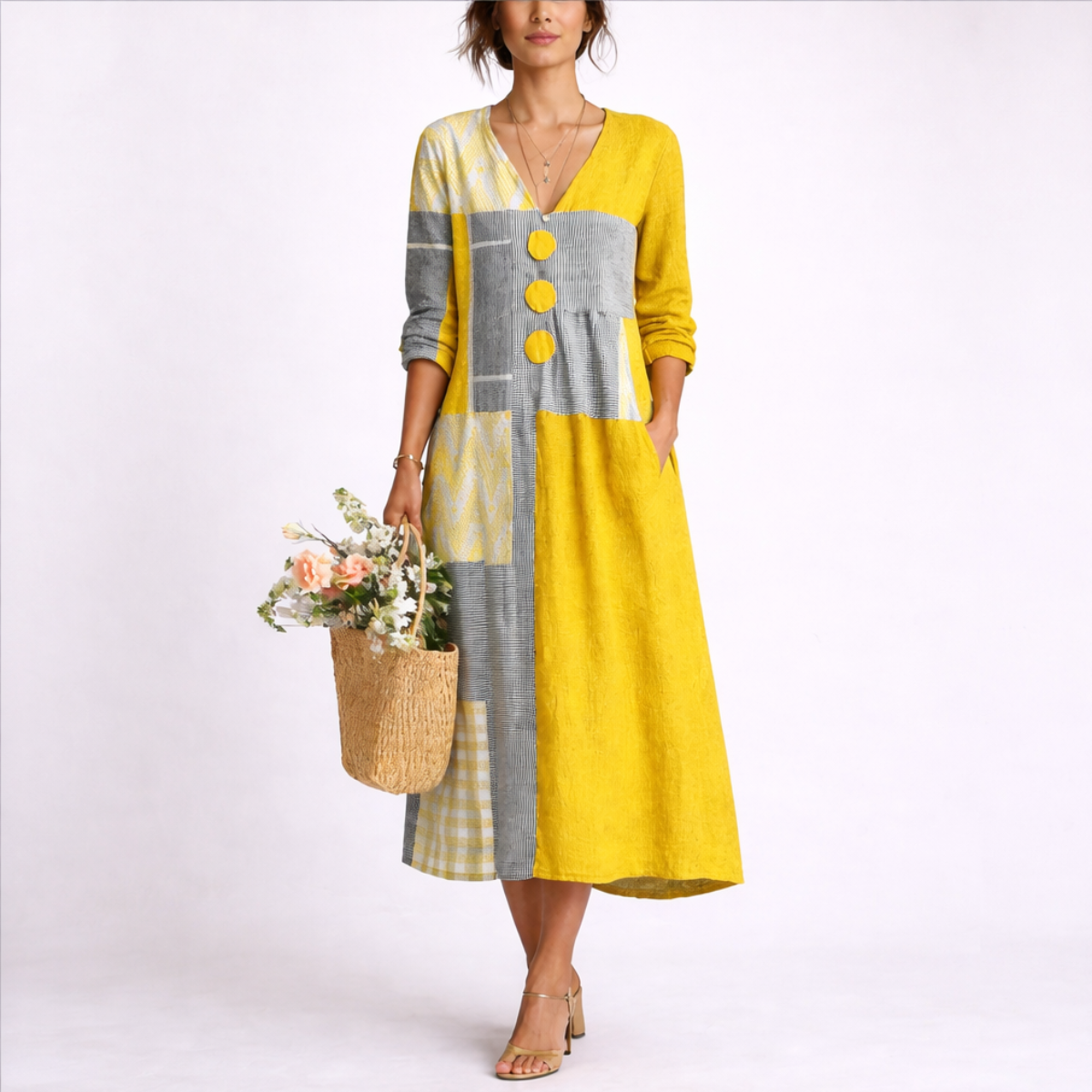 Vestido Midi  Feminino Solene