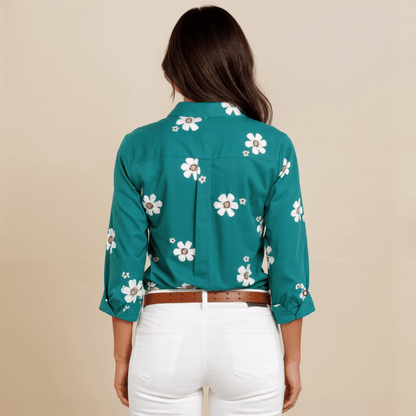 Camisa Feminina Floral de BotãoGramora | Luxury Ladies Clothing