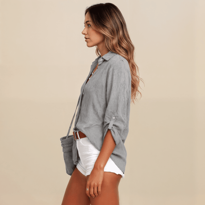 Camisa Feminina Leve de BotãoGramora | Luxury Ladies Clothing