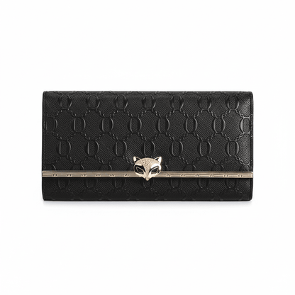 Carteira Feminina Longa Texturizada com Fecho Metálico PretaGramora | Luxury Ladies Clothing