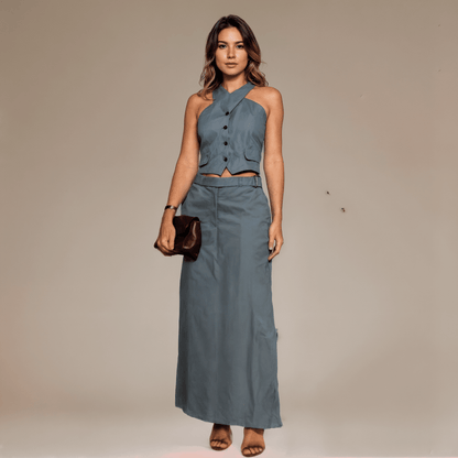 Conjunto Feminino Saia e Colete JaquelineGramora | Luxury Ladies Clothing