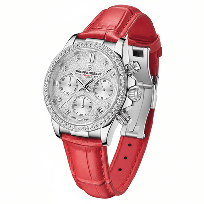 Relógio Pagani Design Feminino Cronógrafo com Safira e Cristais RedGramora | Luxury Ladies Clothing
