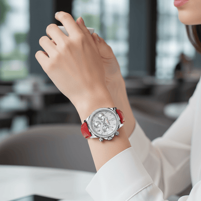 Relógio Pagani Design Feminino Cronógrafo com Safira e Cristais RedGramora | Luxury Ladies Clothing
