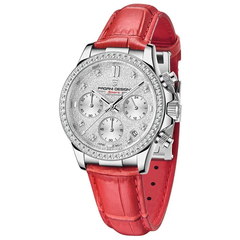Relógio Pagani Design Feminino Cronógrafo com Safira e Cristais RedGramora | Luxury Ladies Clothing