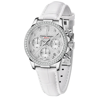 Relógio Pagani Design Feminino Cronógrafo com Safira e Cristais whiteGramora | Luxury Ladies Clothing