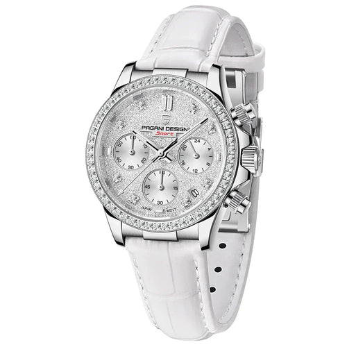 Relógio Pagani Design Feminino Cronógrafo com Safira e Cristais whiteGramora | Luxury Ladies Clothing