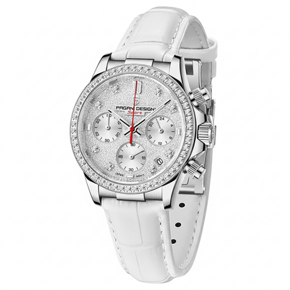 Relógio Pagani Design Feminino Cronógrafo com Safira e Cristais whiteGramora | Luxury Ladies Clothing