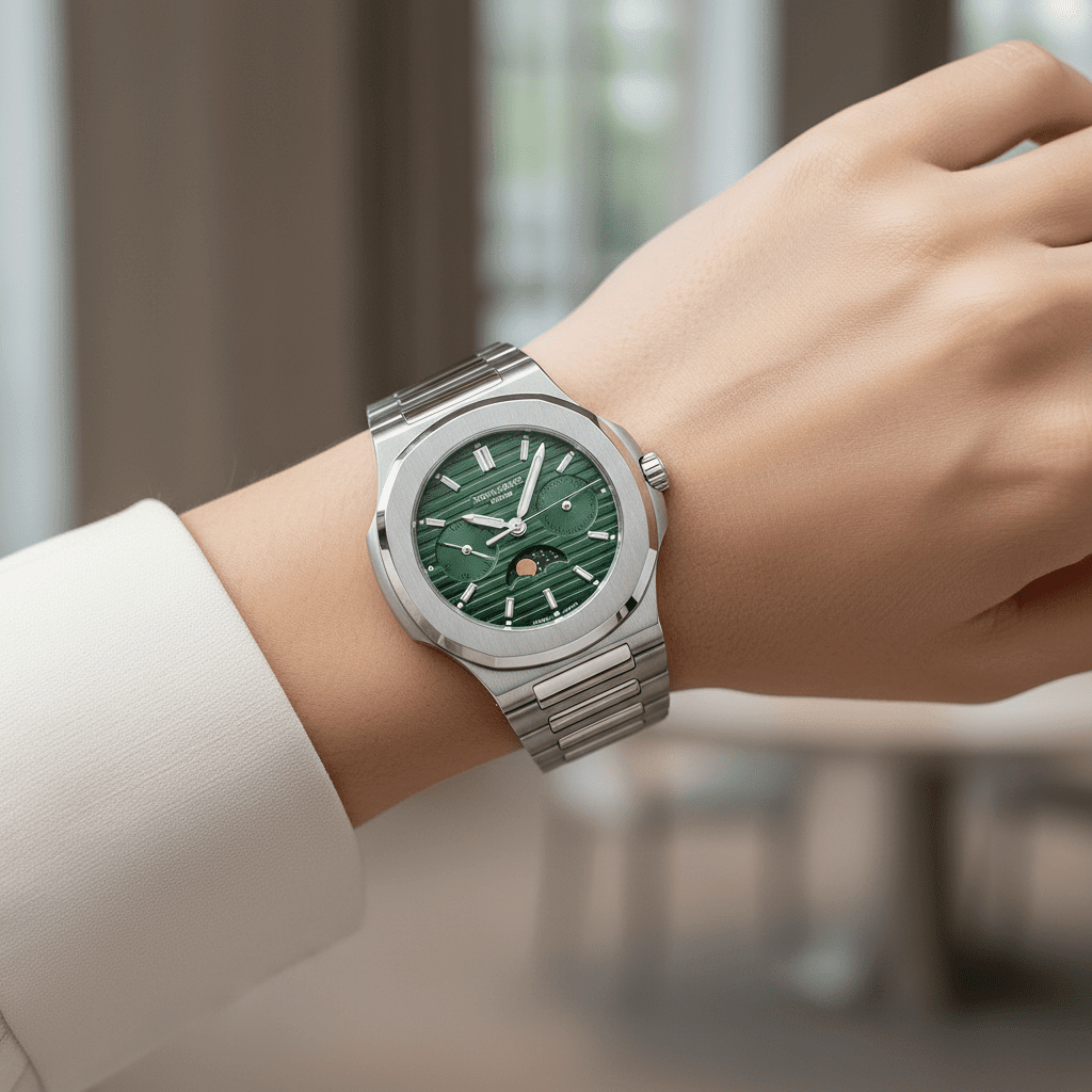 Relógio Pagani Design Feminino Fase da Lua e Safira GreenGramora | Luxury Ladies Clothing