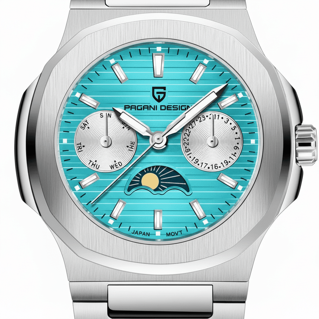 Relógio Pagani Design Feminino Fase da Lua e Safira Ice BlueGramora | Luxury Ladies Clothing