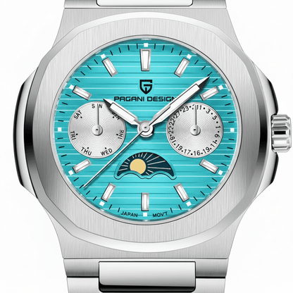 Relógio Pagani Design Feminino Fase da Lua e Safira Ice BlueGramora | Luxury Ladies Clothing