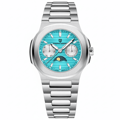 Relógio Pagani Design Feminino Fase da Lua e Safira Ice BlueGramora | Luxury Ladies Clothing