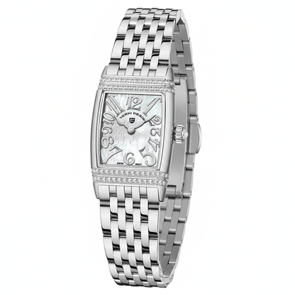 Relógio Pagani Design Feminino Retangular Safira e Cristais Silver Silver WhiteGramora | Luxury Ladies Clothing