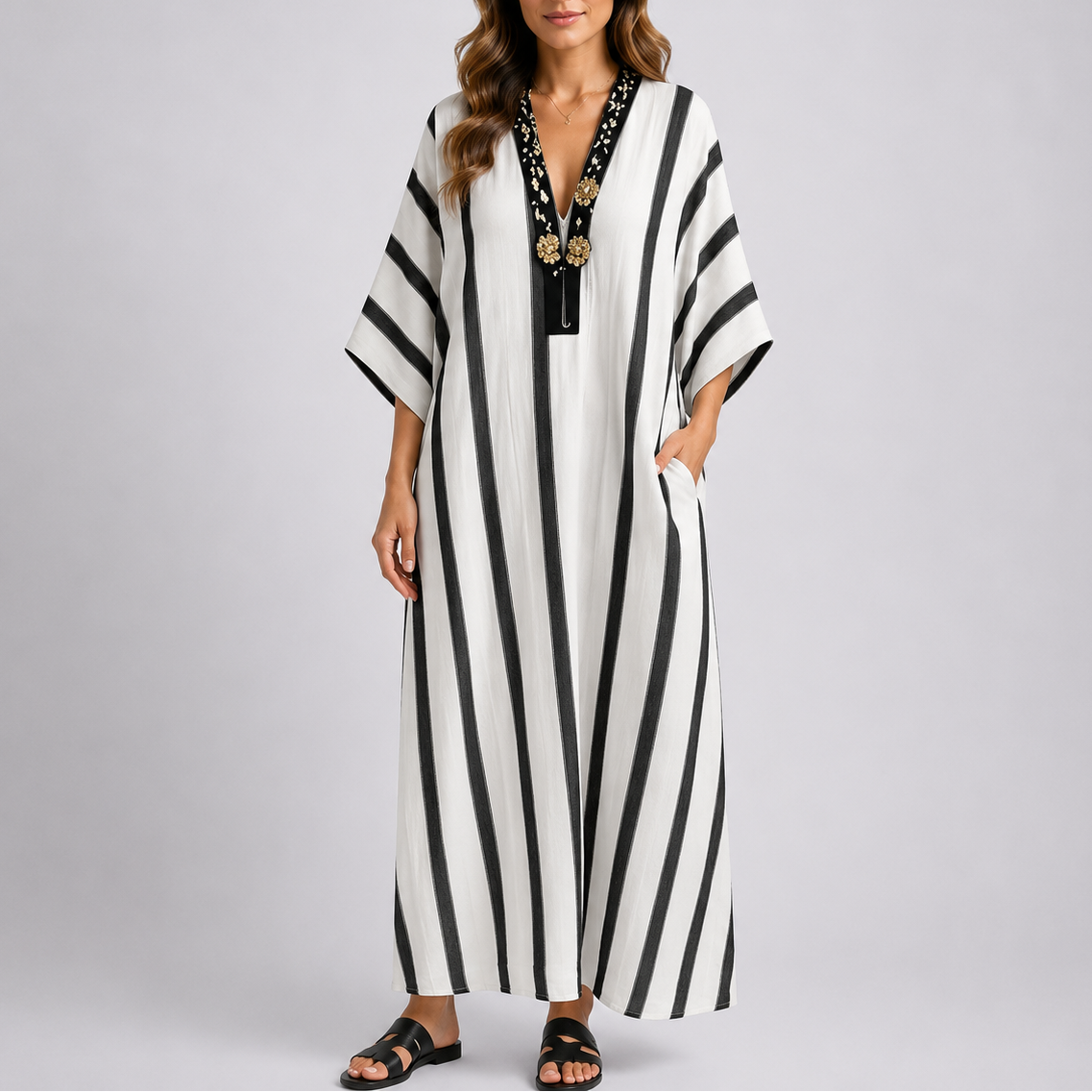 Vestido Kaftan Feminino Santorini