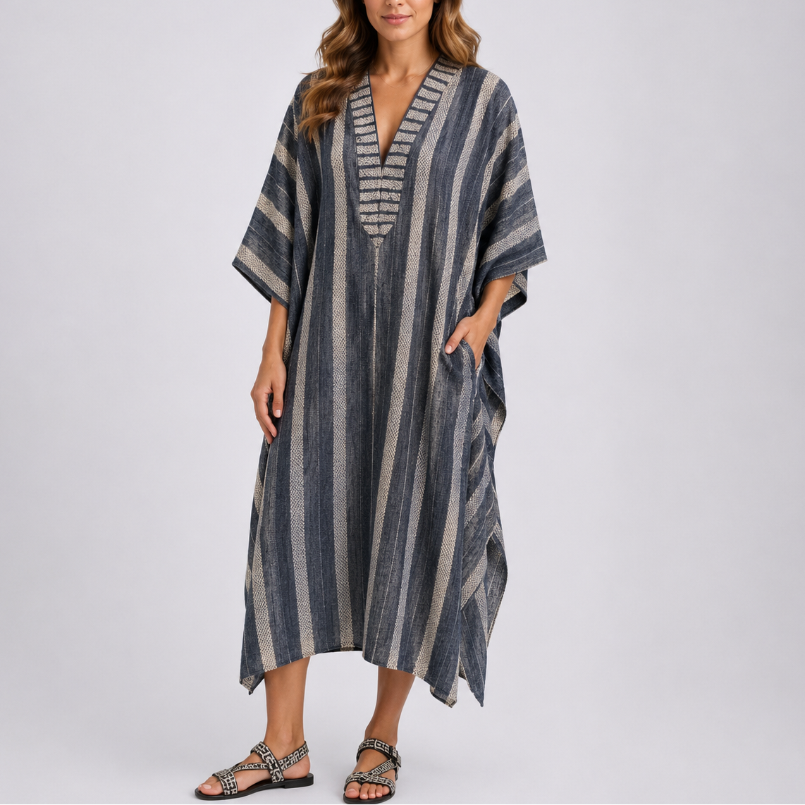 Vestido Kaftan Feminino Santorini