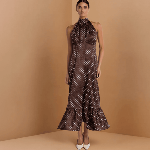 Vestido Midi Poá com Caimento LeveGramora | Luxury Ladies Clothing