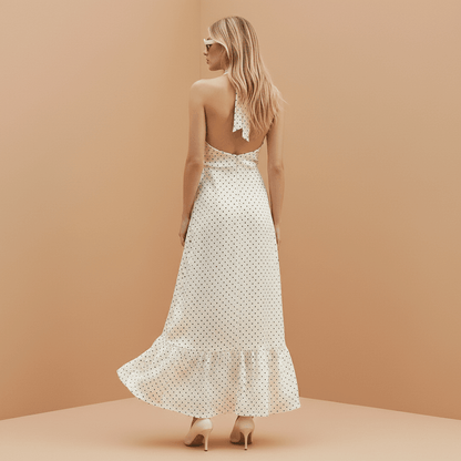 Vestido Midi Poá com Caimento LeveGramora | Luxury Ladies Clothing